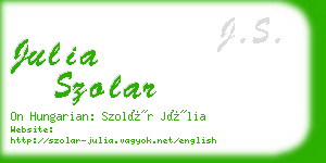 julia szolar business card